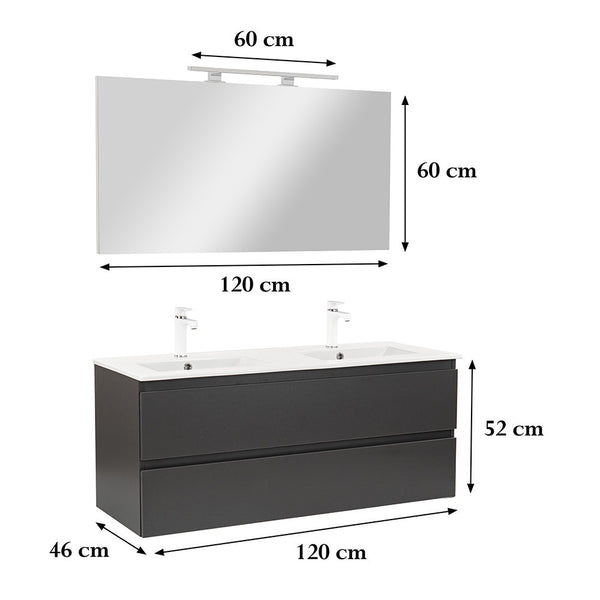 Leziter Set mobilier baie Vario Forte 120, antracit-antracit