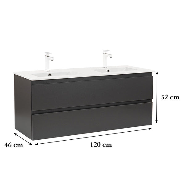 Leziter Masca chiuveta baie Vario Forte 120 cu lavoar, antracit-antracit