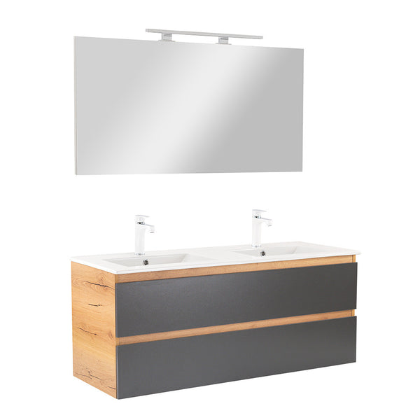 Leziter Set mobilier baie Vario Forte 120, stejar-antracit