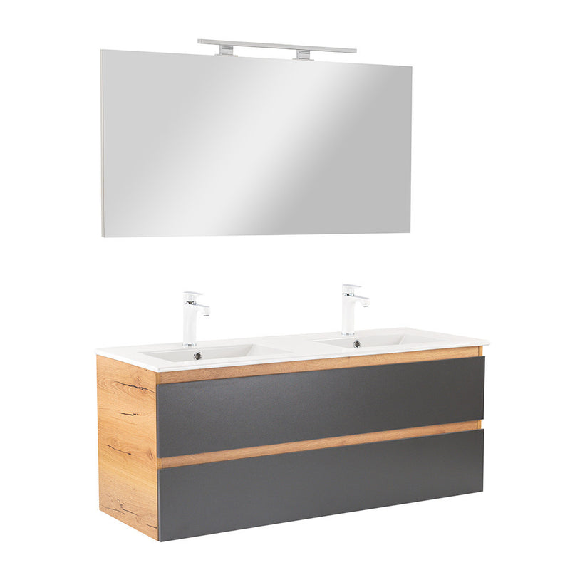 Leziter Set mobilier baie Vario Forte 120, stejar-antracit
