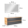Leziter Set mobilier baie Vario Forte 120, stejar-antracit