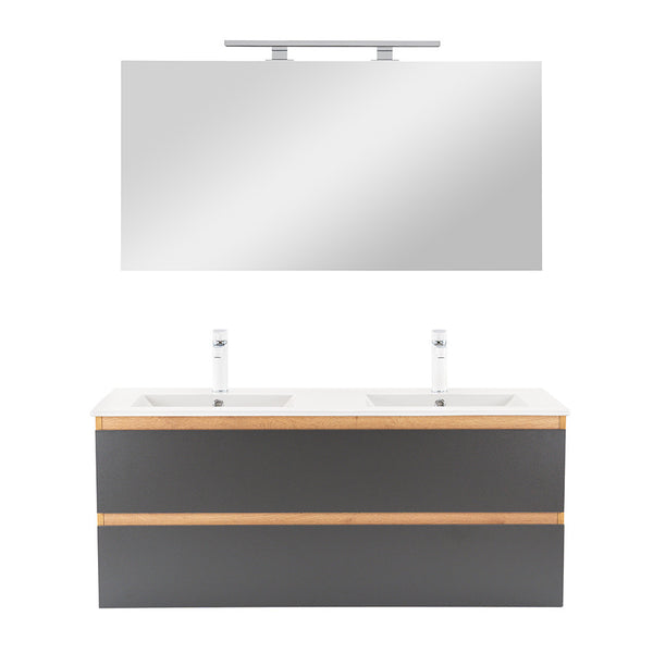 Leziter Set mobilier baie Vario Forte 120, stejar-antracit