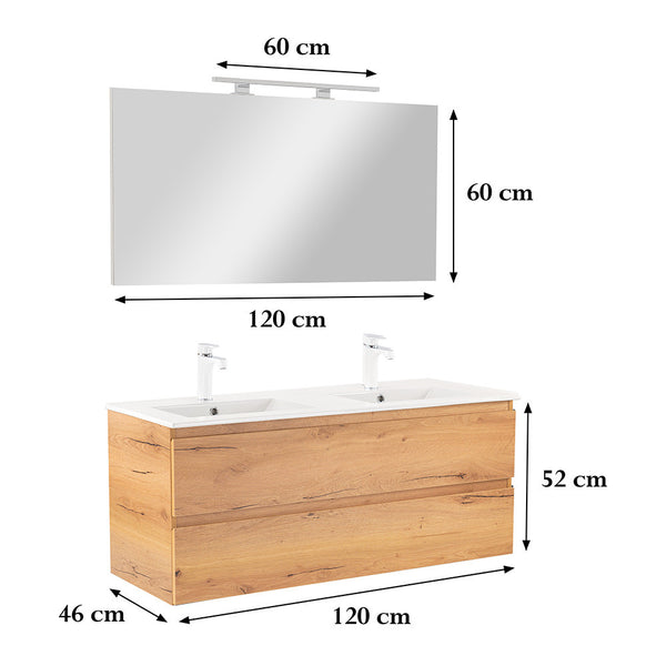 Leziter Set mobilier baie Vario Forte 120, stejar-stejar