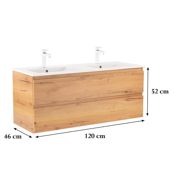 Leziter Masca chiuveta baie Vario Forte 120 cu lavoar, stejar-stejar