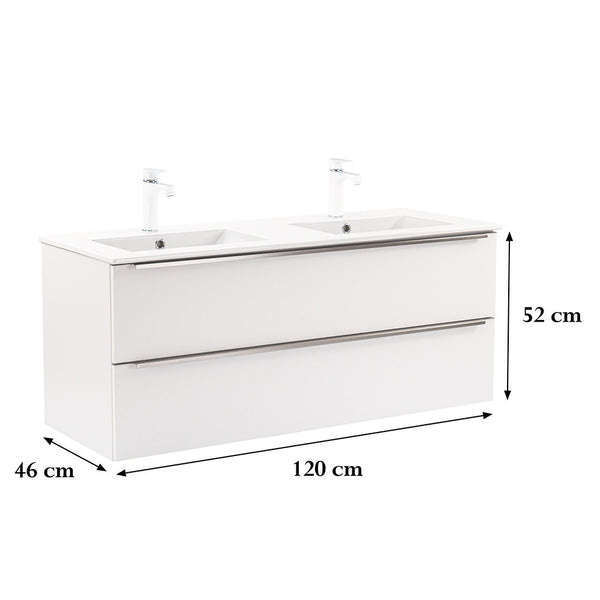Leziter Masca chiuveta baie Vario Trim 120 cu lavoar, alb-alb