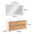 Leziter Set mobilier baie Vario Trim 120, stejar alb