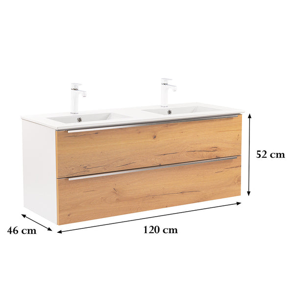Leziter Masca chiuveta baie Vario Trim 120 cu lavoar, stejar alb