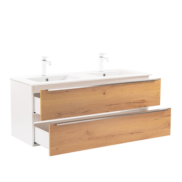 Leziter Masca chiuveta baie Vario Trim 120 cu lavoar, stejar alb