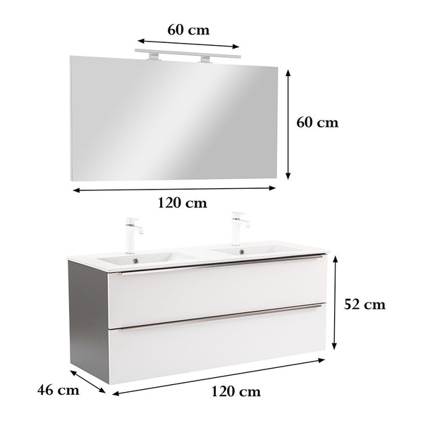 Leziter Set mobilier baie Vario Trim 120, antracit-alb