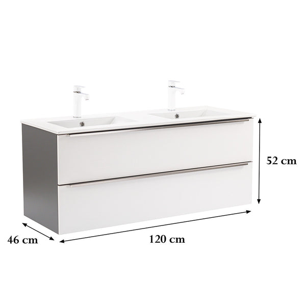 Leziter Masca chiuveta baie Vario Trim 120 cu lavoar, antracit-alb