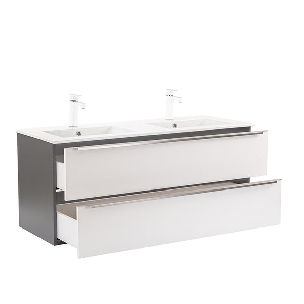 Leziter Masca chiuveta baie Vario Trim 120 cu lavoar, antracit-alb