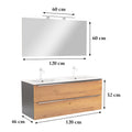 Leziter Set mobilier baie Vario Trim 120, antracit-stejar