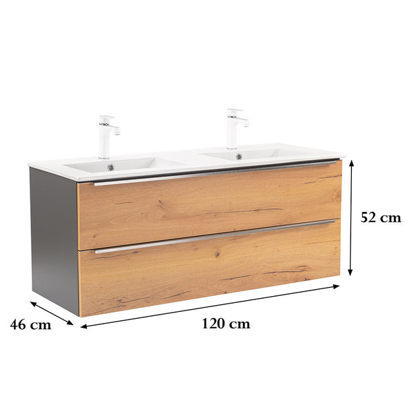 Leziter Masca chiuveta baie Vario Trim 120 cu lavoar, stejar antracit