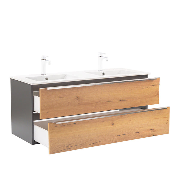 Leziter Masca chiuveta baie Vario Trim 120 cu lavoar, stejar antracit