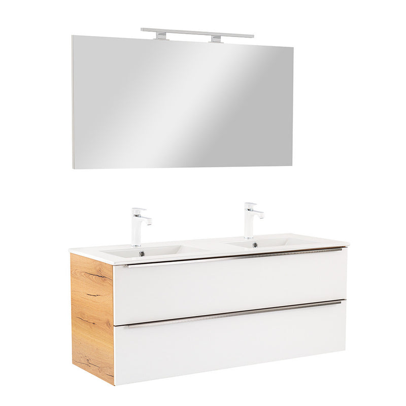 Leziter Set mobilier baie Vario Trim 120, stejar-alb
