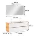 Leziter Set mobilier baie Vario Trim 120, stejar-alb