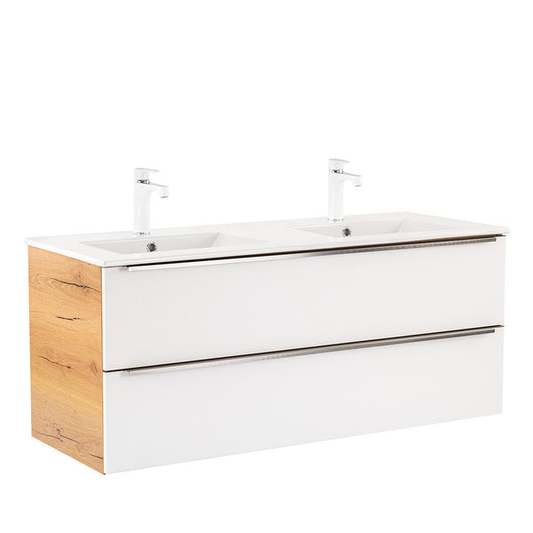 Leziter Masca chiuveta baie Vario Trim 120 cu lavoar, stejar-alb