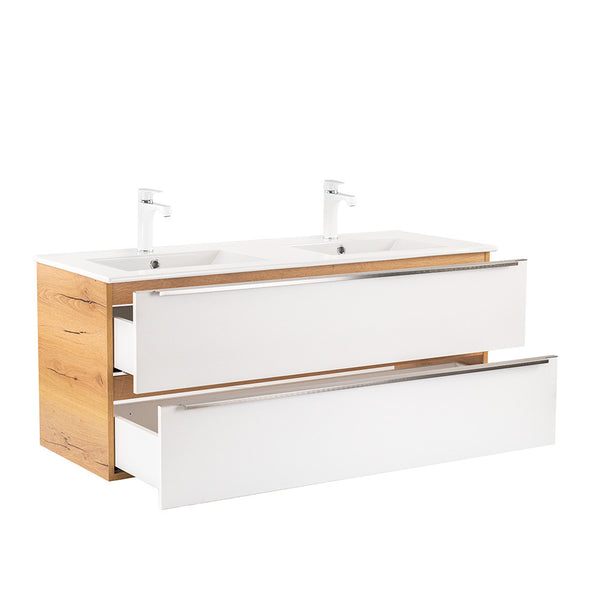 Leziter Masca chiuveta baie Vario Trim 120 cu lavoar, stejar-alb