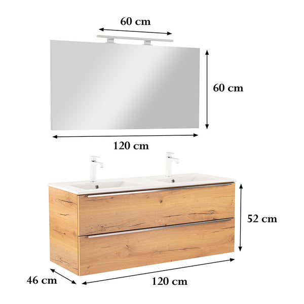 Leziter Set mobilier baie Vario Trim 120, stejar-stejar