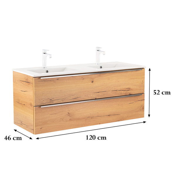 Leziter Masca chiuveta baie Vario Trim 120 cu lavoar, stejar- stejar