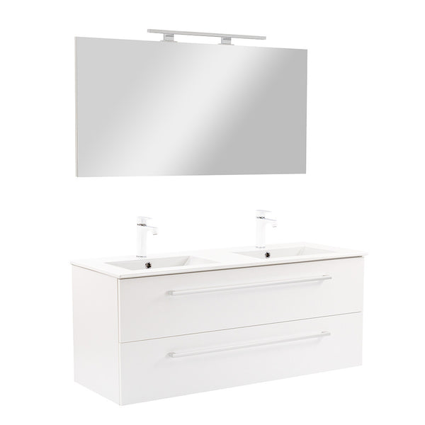 Leziter Set mobilier baie Vario Clam 120, alb-alb
