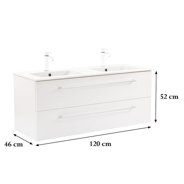Leziter Masca chiuveta baie Vario Clam 120 cu lavoar, alb-alb