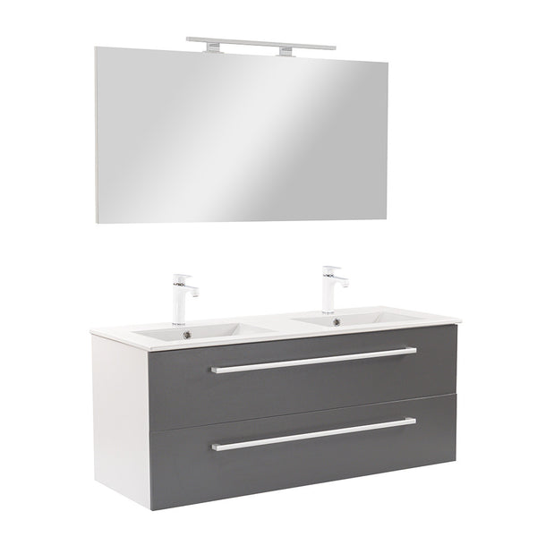 Leziter Set mobilier baie Vario Clam 120, alb-antracit