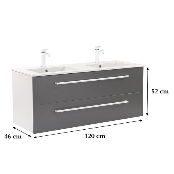 Leziter Masca chiuveta baie Vario Clam 120 cu lavoar, alb-antracit