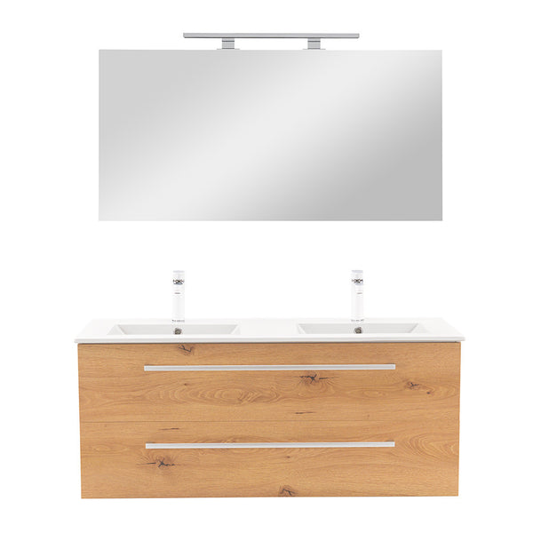 Leziter Set mobilier baie Vario Clam 120, stejar alb
