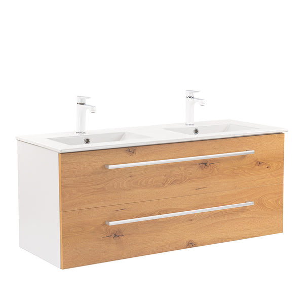 Leziter Masca chiuveta baie Vario Clam 120 cu lavoar, stejar alb