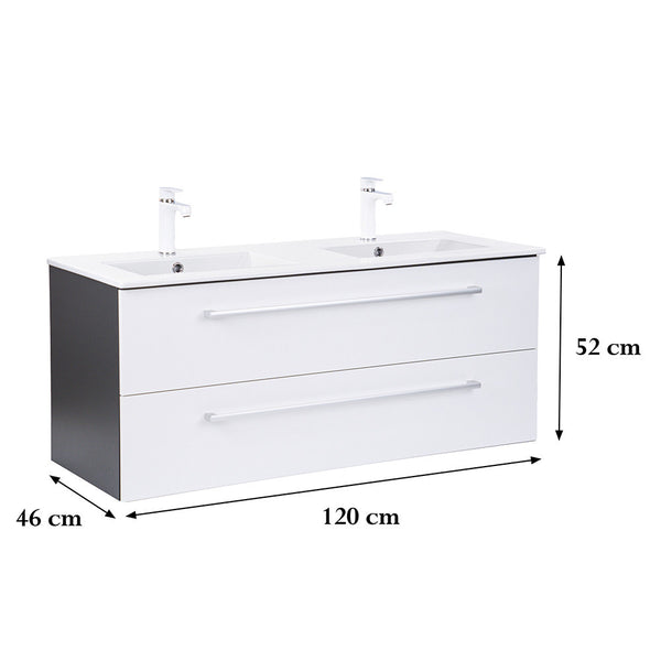 Leziter Masca chiuveta baie Vario Clam 120 cu lavoar, antracit-alb