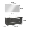Leziter Set mobilier baie Vario Clam 120, antracit-antracit