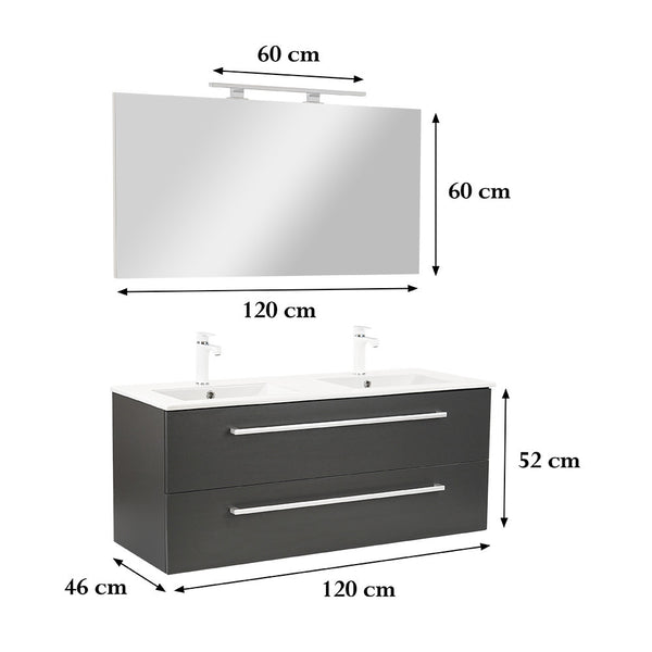 Leziter Set mobilier baie Vario Clam 120, antracit-antracit
