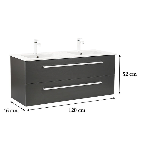 Leziter Masca chiuveta baie Vario Clam 120 cu lavoar, antracit-antracit