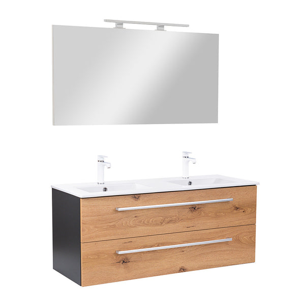 Leziter Set mobilier baie Vario Clam 120, antracit-stejar