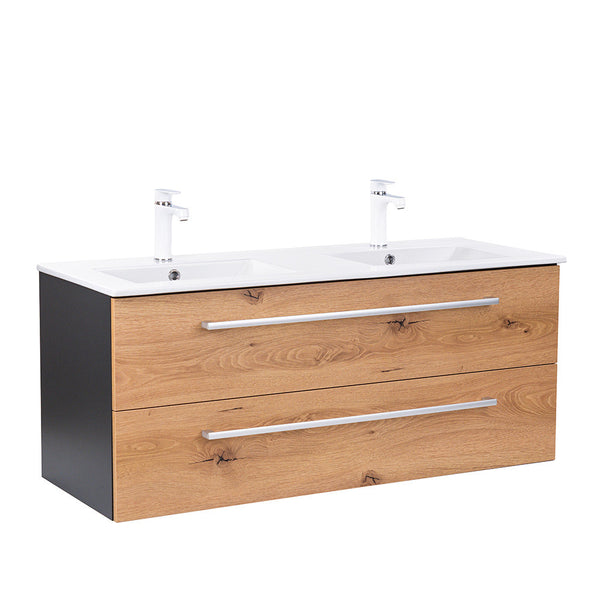 Leziter Masca chiuveta baie Vario Clam 120 cu lavoar, antracit-stejar