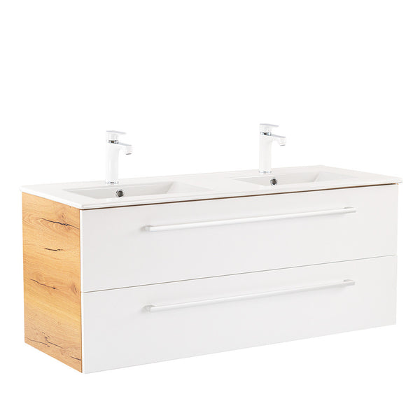 Leziter Masca chiuveta baie Vario Clam 120 cu lavoar, stejar-alb