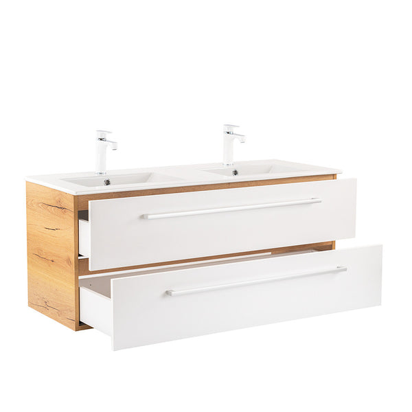 Leziter Masca chiuveta baie Vario Clam 120 cu lavoar, stejar-alb
