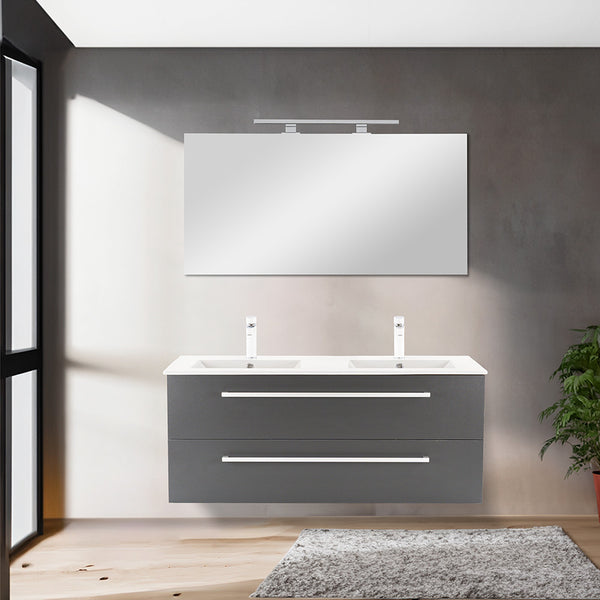 Leziter Set mobilier baie Vario Clam 120, stejar-antracit