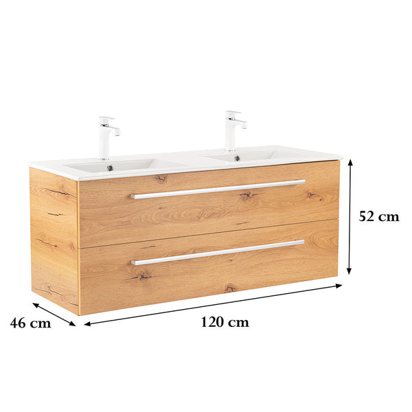 Leziter Masca chiuveta baie Vario Clam 120 cu lavoar, stejar-stejar