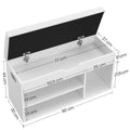 VASAGLE Pantofar cu banca, capitonata, 3 compartimente, sarcina 150 kg, 30x80x44cm, modern, alb