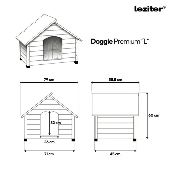 Leziter Doggie Premium izolat câine casa "L" 60x55x80 cm