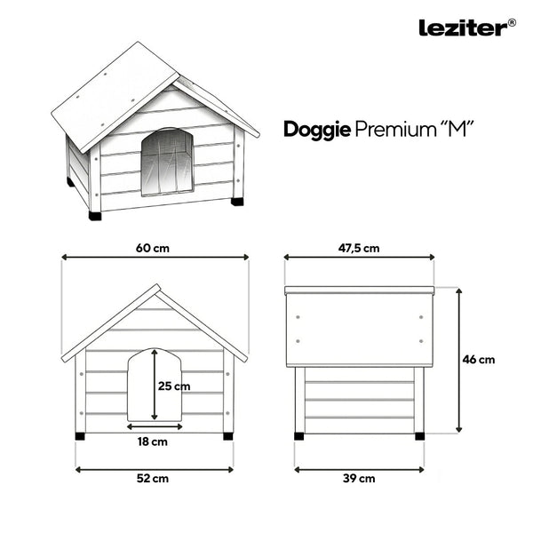 Leziter Doggie Premium izolat câine casa "M" 59x47x46 cm