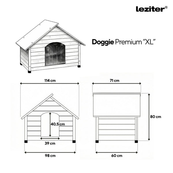 Leziter Doggie Premium casă izolată pentru câini "XL" 114x70x81 cm