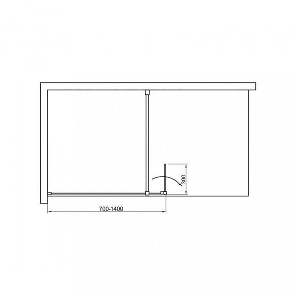 Leziter Cabină de duș Walker walk-in WI01-10 100x195 cm, cu sticlă de 8 mm