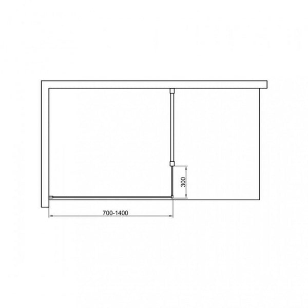 Leziter Cabină de duș Walker walk-in WI01-90 90x195 cm, cu sticlă de 8 mm