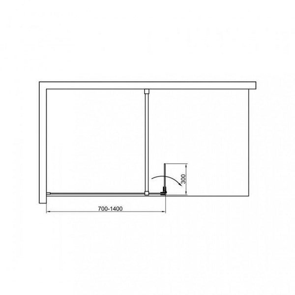 Leziter Cabină de duș Walker walk-in WI01-90 90x195 cm, cu sticlă de 8 mm
