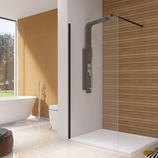 Leziter Cabină de duș River walk-in 80x190 cm neagră