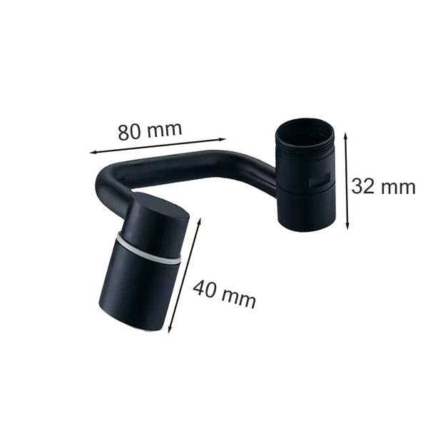 Leziter Extensie flexibilă pivotantă pentru robinet negru