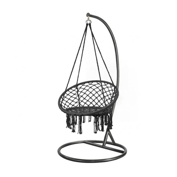 Leziter Scaun suspendat Cardenas cu suport negru-negru